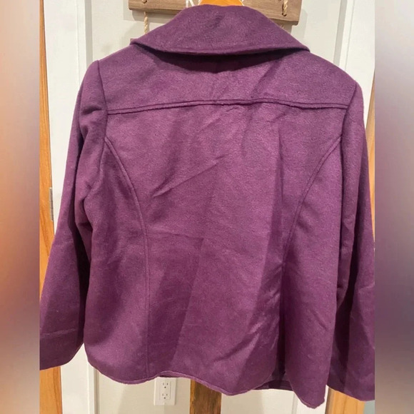 Vintage Grace Elements Women’s Purple Soft Warm Wool Coat Crop Large (16w) EUC - Picture 4 of 9